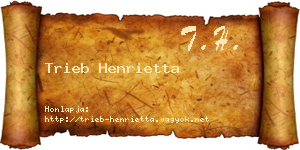 Trieb Henrietta névjegykártya